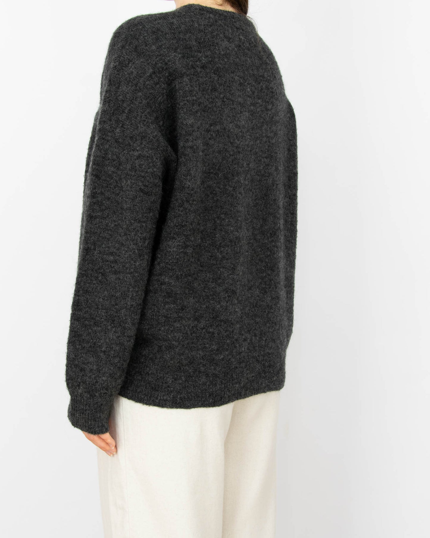 Szary (alpaka + wełna) sweter BOII - S/M