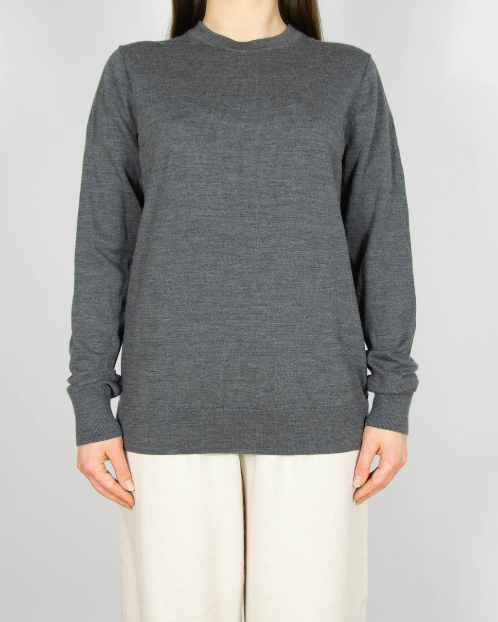 Szary wełniany (merino) sweter Arket