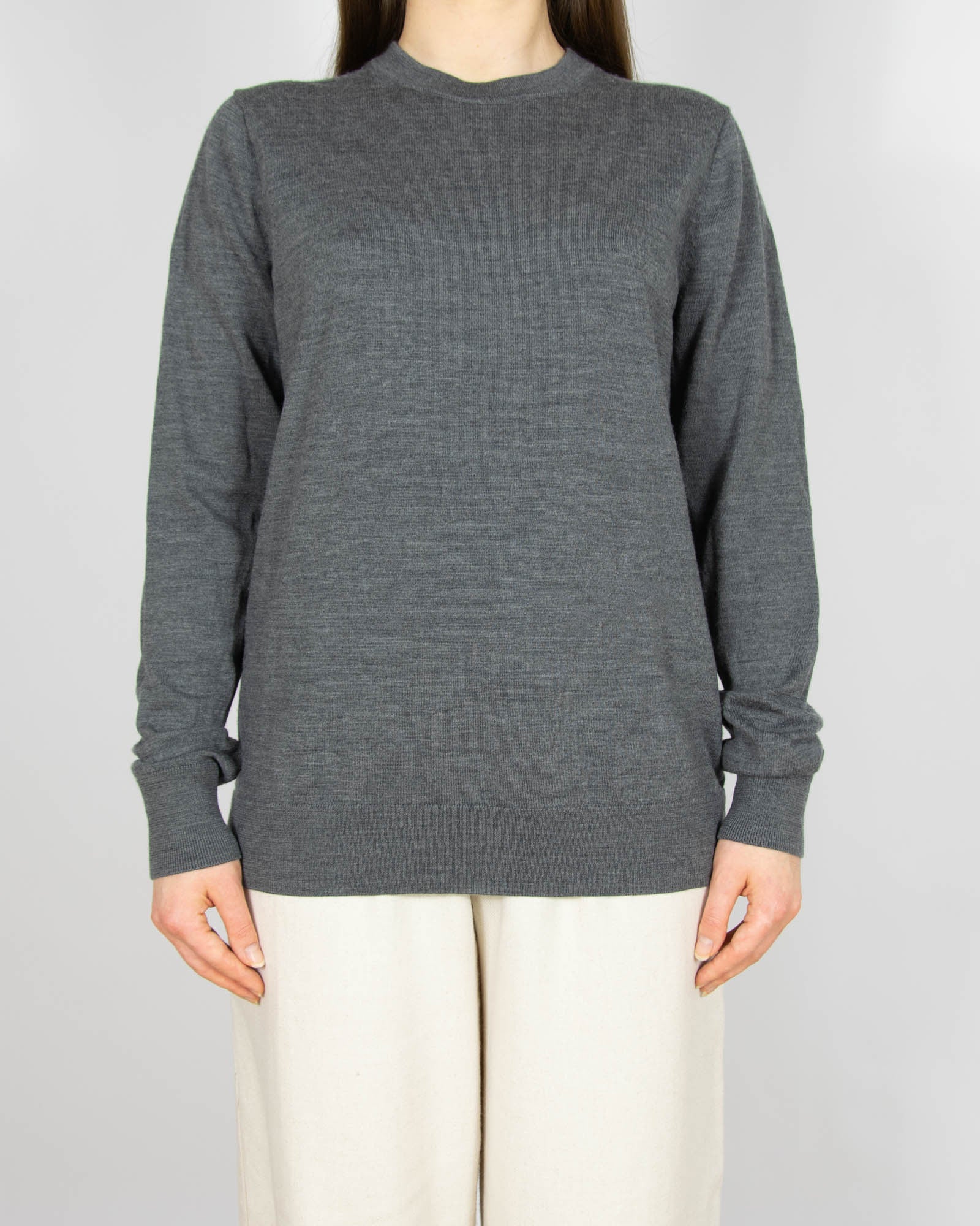 Szary wełniany (merino) sweter Arket