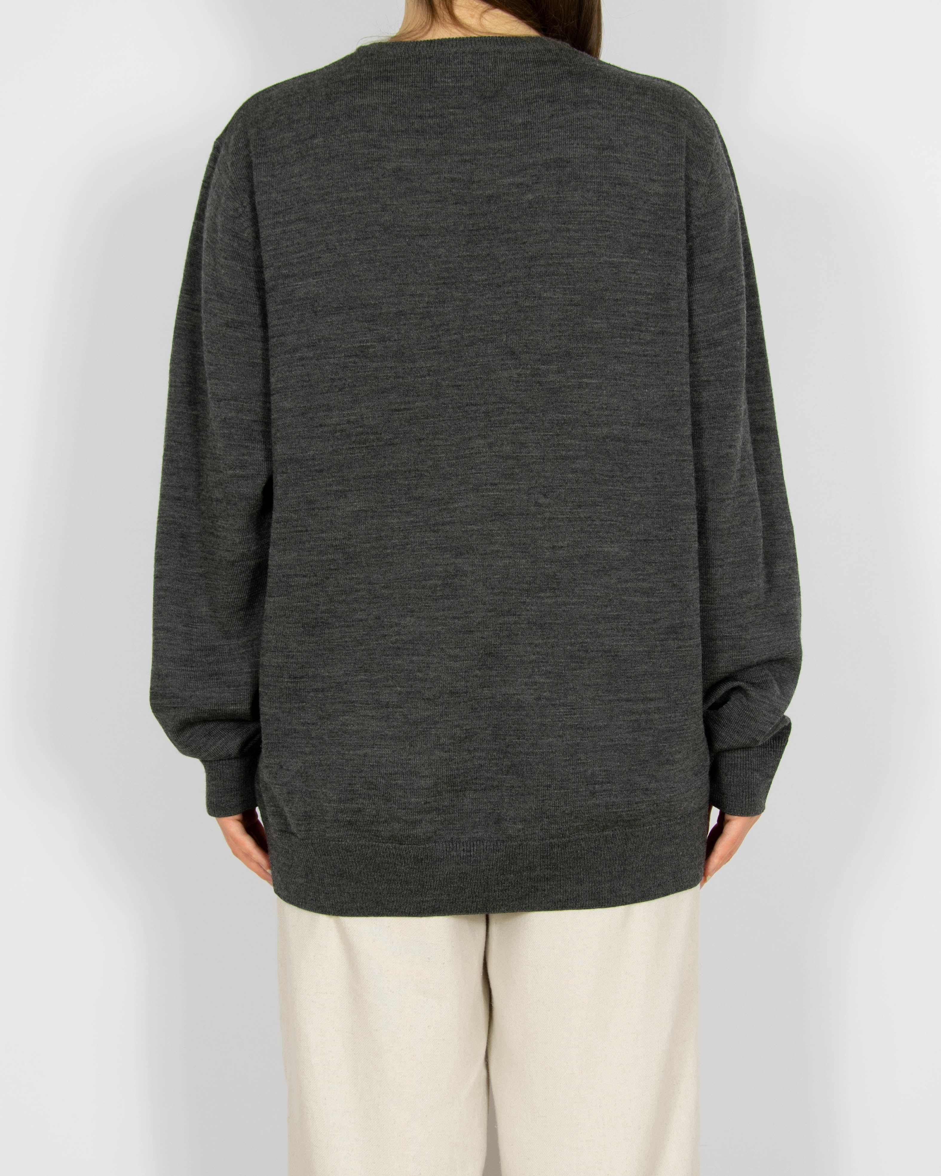 Ciemnoszary wełniany (merino) sweter Fred Perry - XL