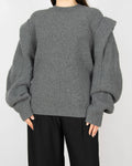 Szary (wełna merino + kaszmir) sweter francuskiej designerskiej marki Isabel Marant
