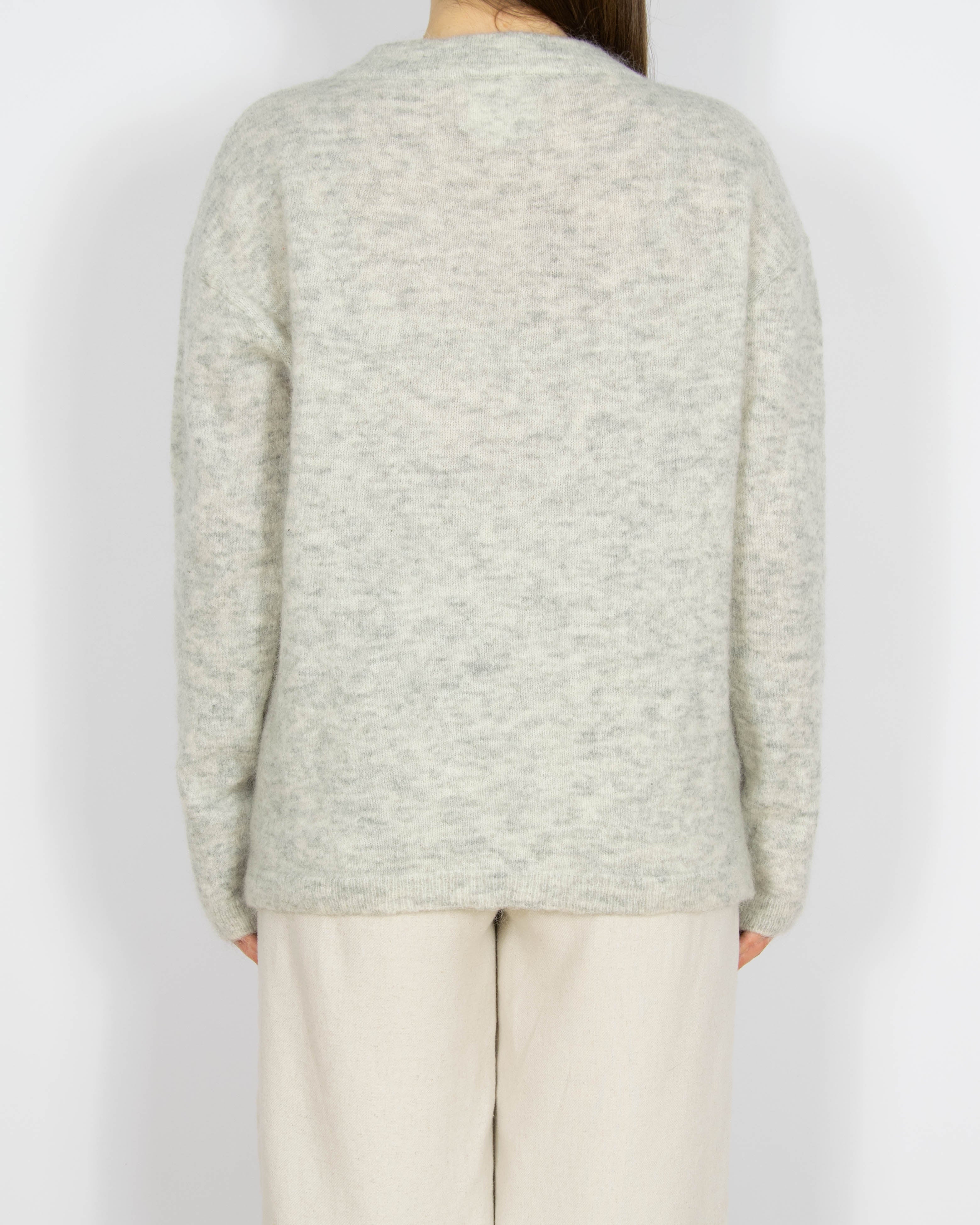 Jasnoszary wełniany (wełna + moher) sweter InWear - L