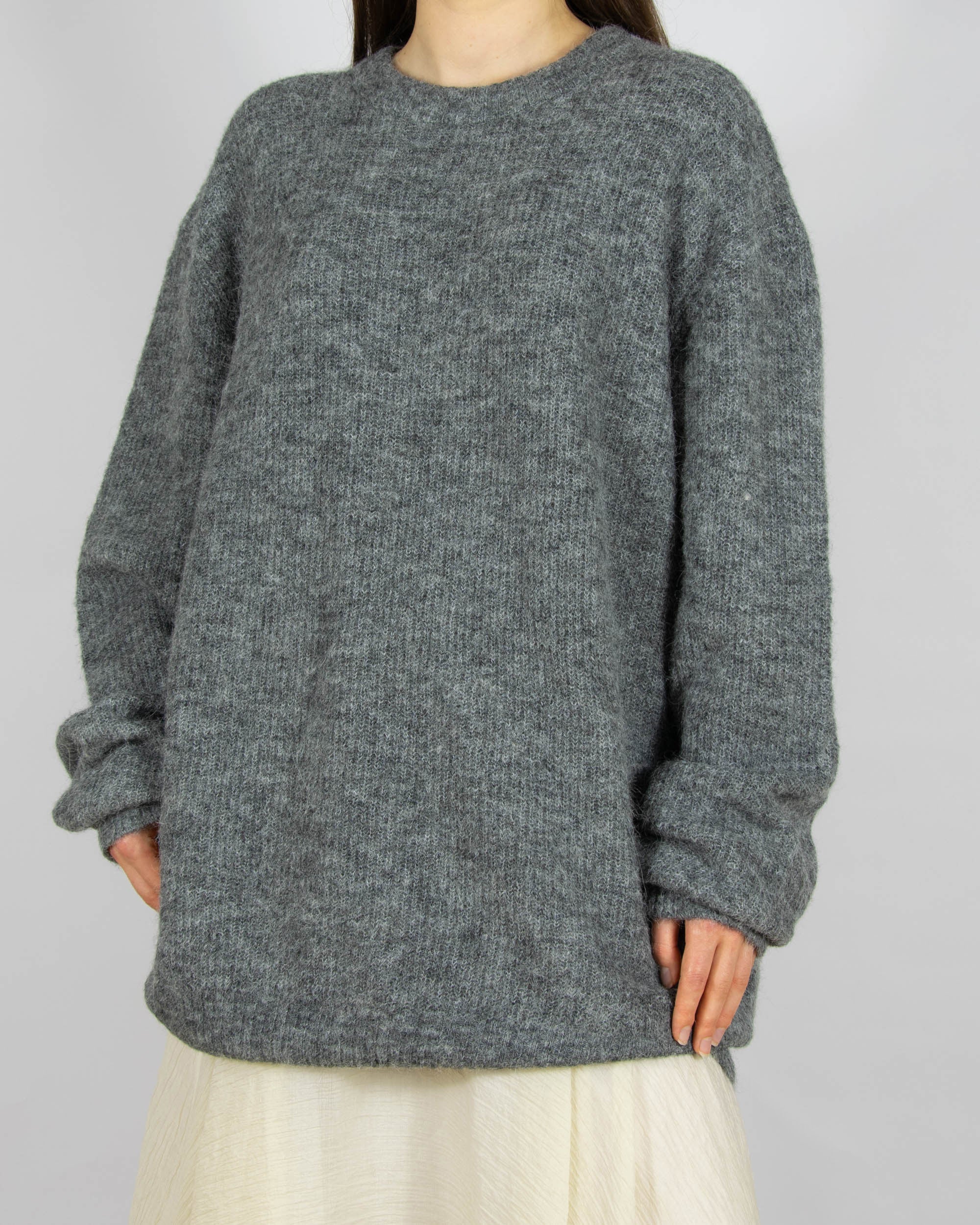 Szary (alpaka + wełna) sweter Cubus - XXL