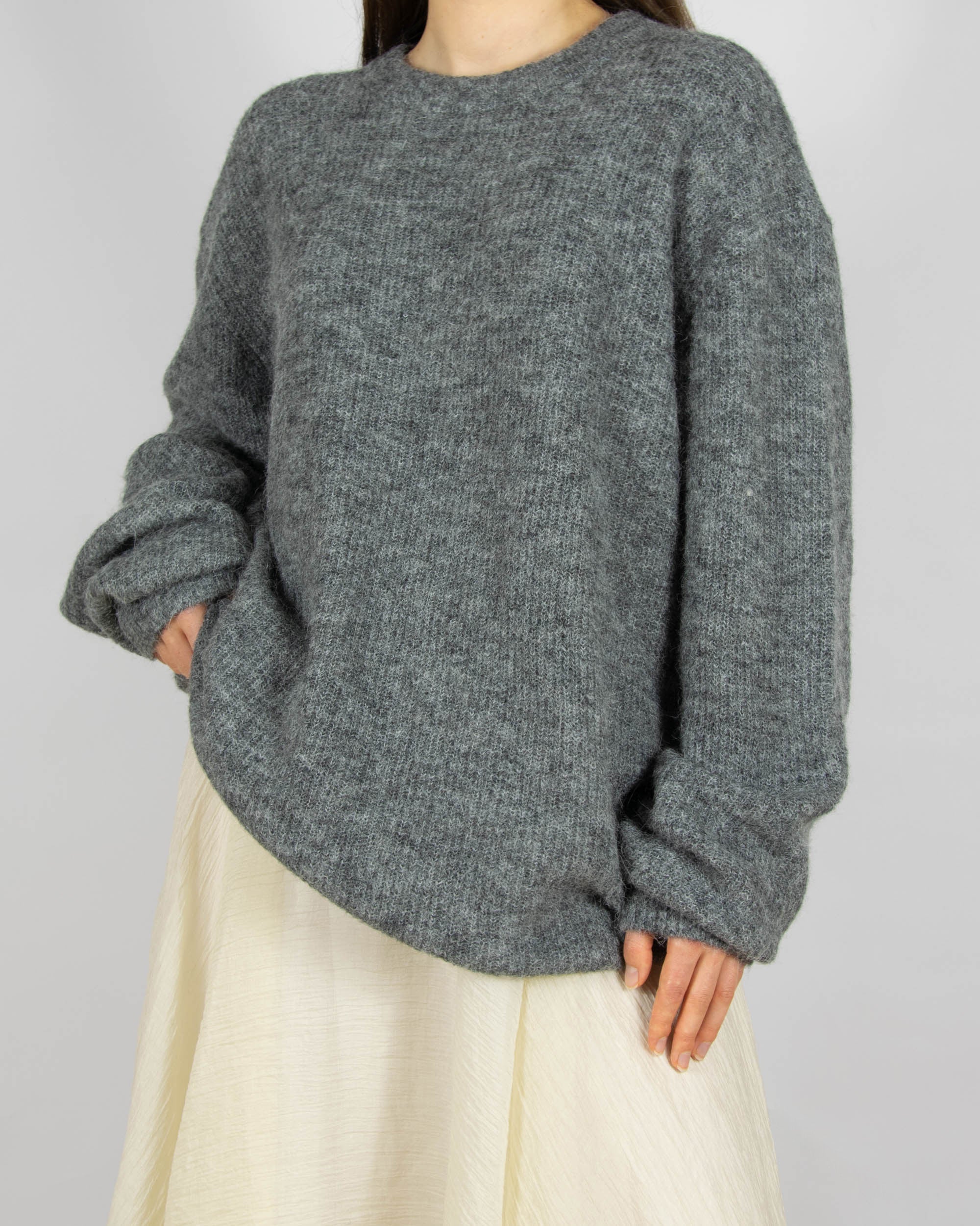 Szary (alpaka + wełna) sweter Cubus