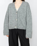 Szary (alpaka + wełna) kardigan oversize marki H&amp;M z linii Premium Selection