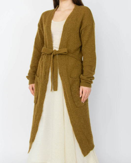 Długi wiązany (wełna + moher) kardigan GESTUZ