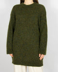 Zielony khaki wełniany (wełna + moher) sweter H&M Premium