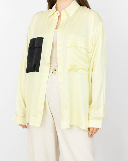 Żółta jedwabna koszula TOPSHOP Boutique - S/M