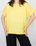 Żółta lniana bluzka/ T shirt marki premium Stenströms