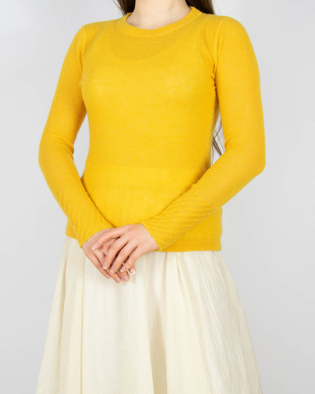 Żółty kaszmirowy cienki sweter brytyjskiej marki premium Jigsaw.&nbsp;