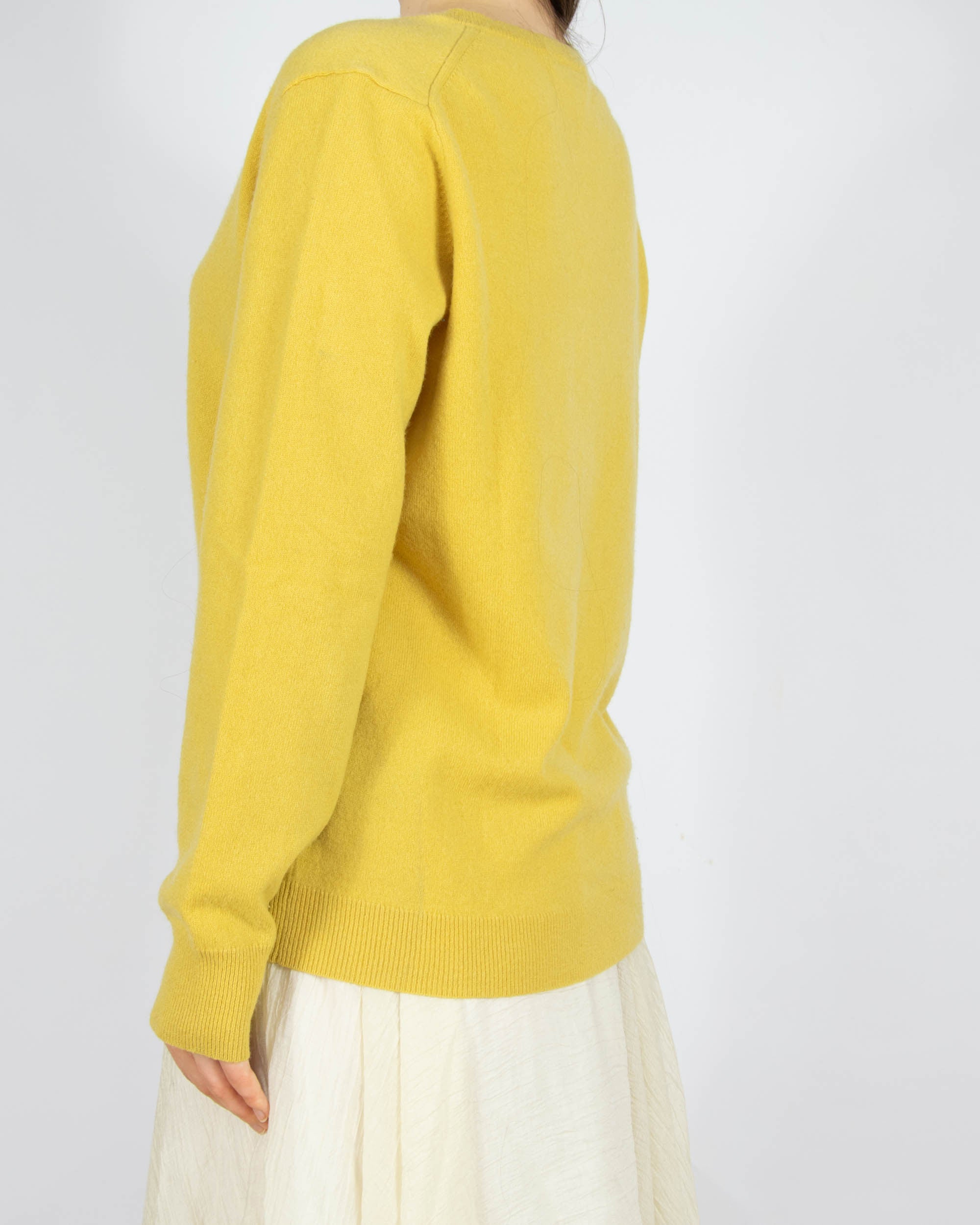 Żółty kaszmirowy sweter Uniqlo - M/L