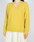 Żółty kaszmirowy sweter Uniqlo
